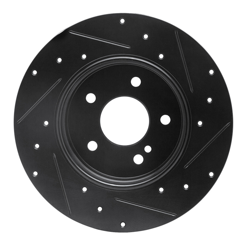 Mercedes-Benz C280 Brake Rotor (1) - Rear Left - R1 Concepts - Drilled & Slotted - Black - `94-`11